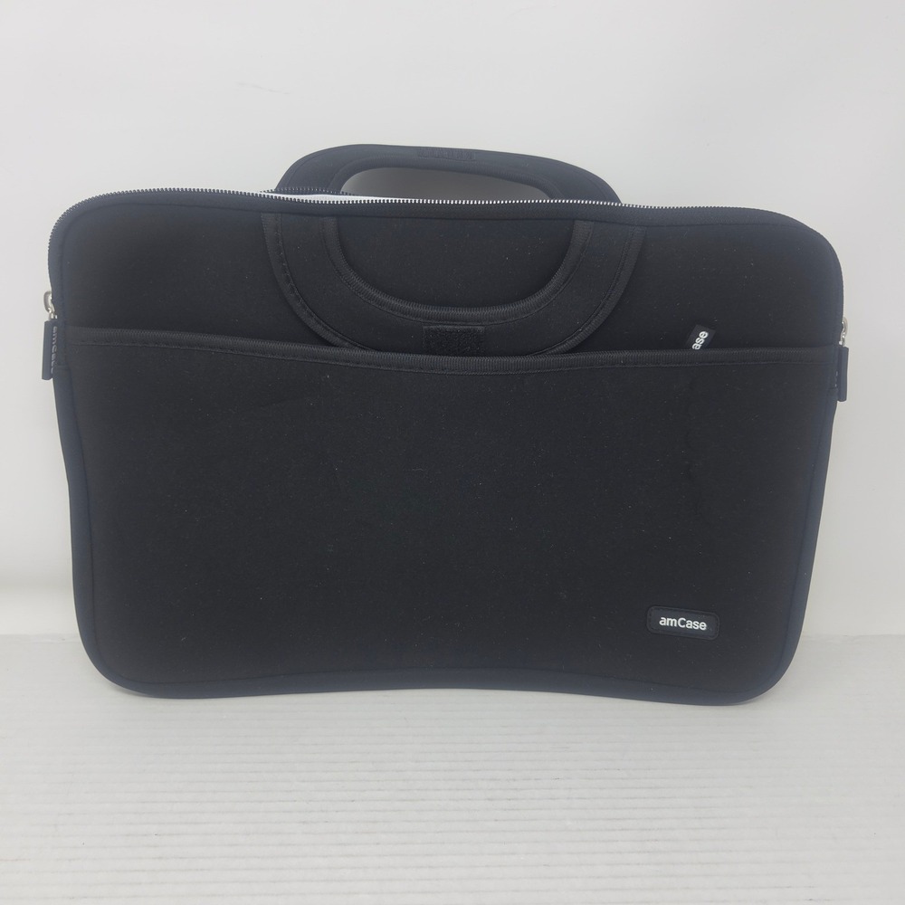 amCase Laptop Sleeve Unisex 15in Black Padded Handle Minimalist 151